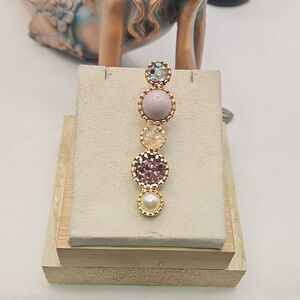 Elegant Gold Multi-Stone Hair Clip
